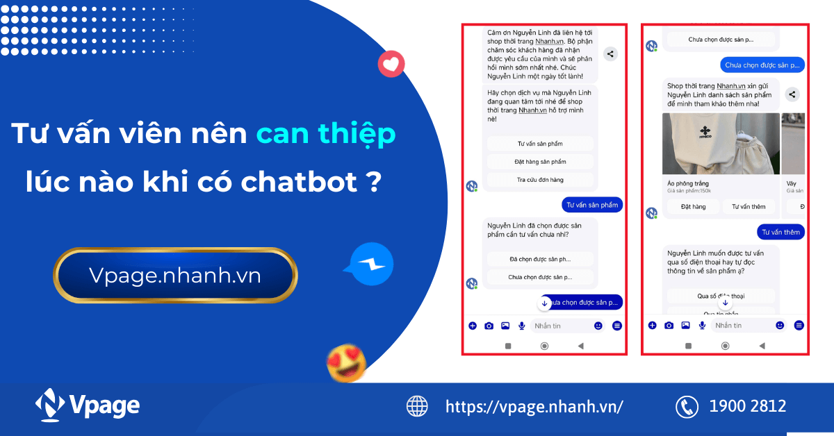 Tư vấn viên nên can thiệp lúc nào khi có chatbot?