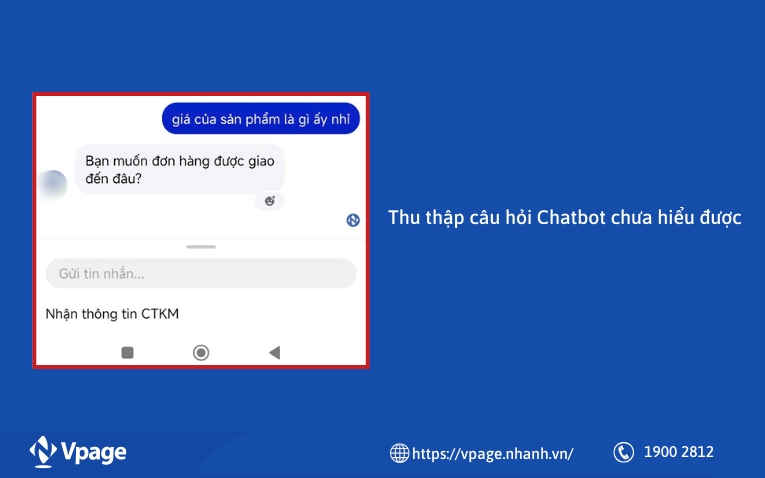 Thu thập câu hỏi Chatbot chưa hiểu được