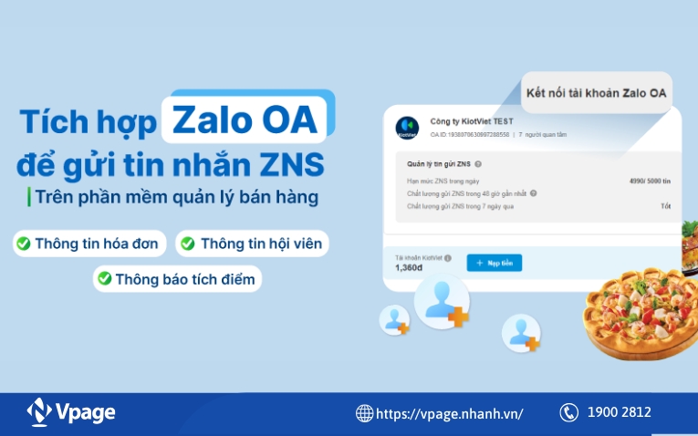 Giải pháp quản lý tin nhắn Zalo của phần mềm KiotViet