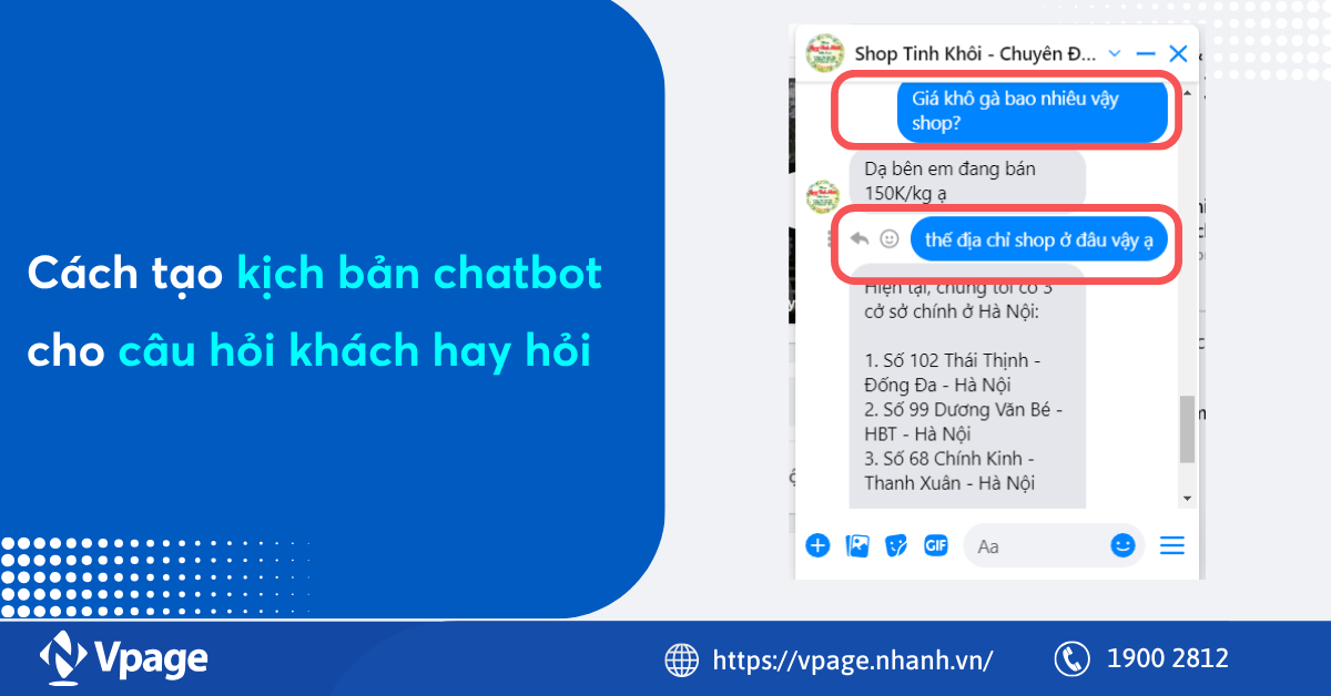 Cách tạo kịch bản chatbot cho câu hỏi khách hay hỏi