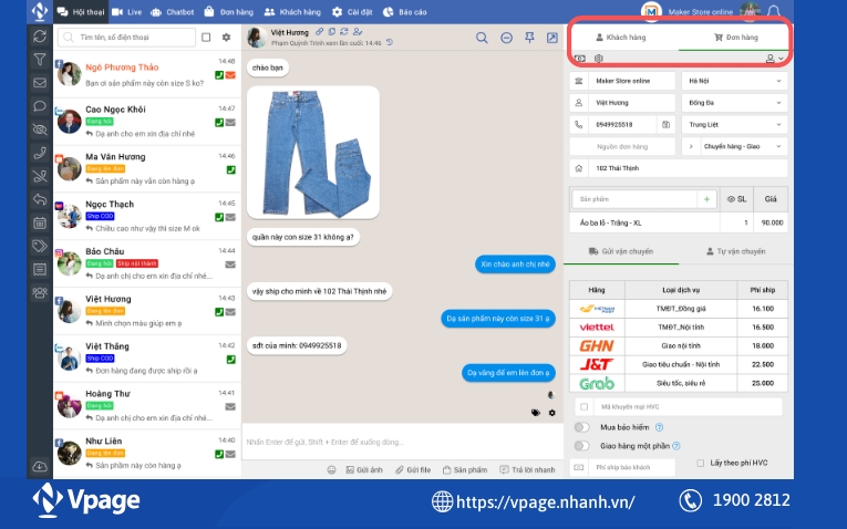 Bạn có thể xem lịch sử đơn hàng với phần mềm Vpage