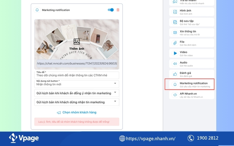 Tính năng gửi tin nhắn cho khách hàng đăng ký nhận thông tin khTính năng gửi tin nhắn cho khách hàng đăng ký nhận thông tin khuyến mãiuyến mãi