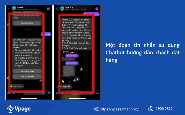 Mẫu Chatbot hướng dẫn khách đặt hàng 