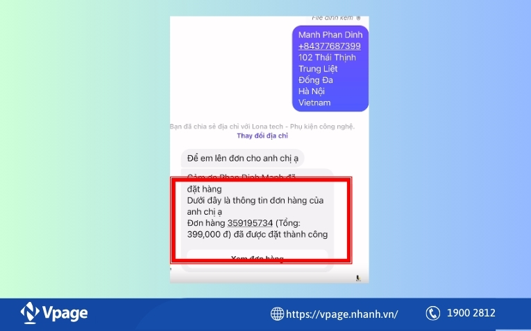 Xác thực lại đơn hàng 