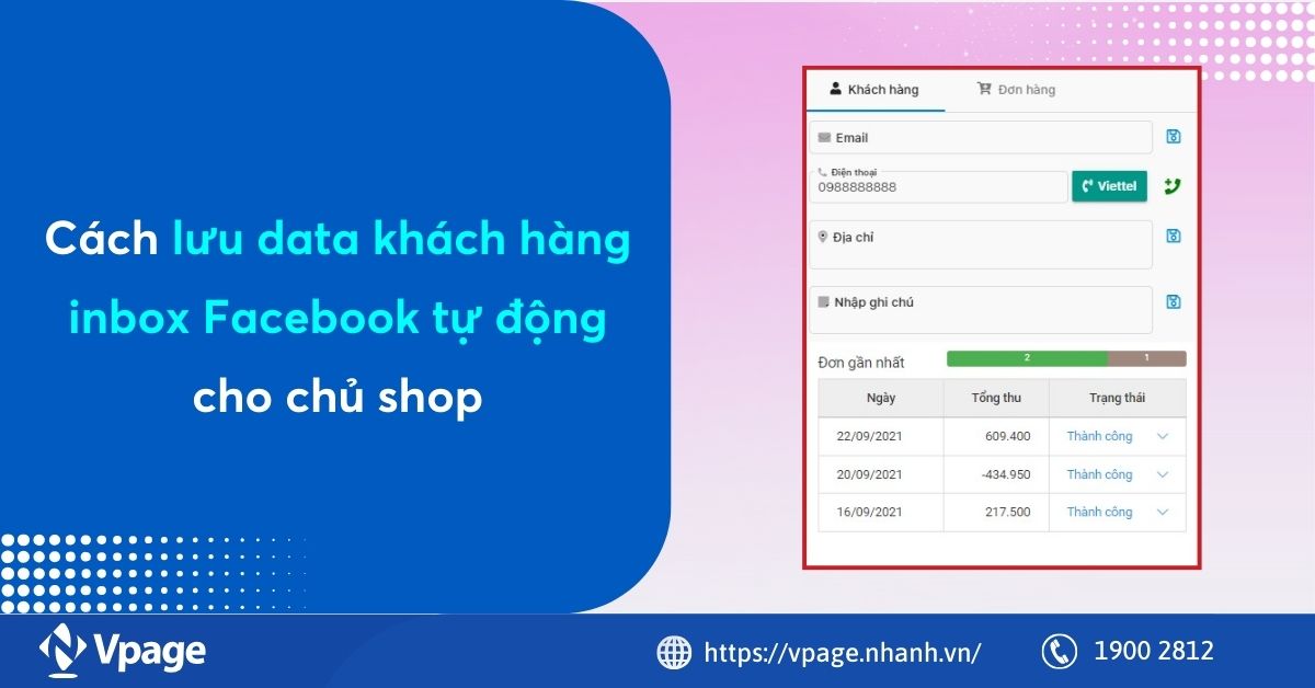Cách lưu data khách hàng inbox Facebook tự động cho chủ shop