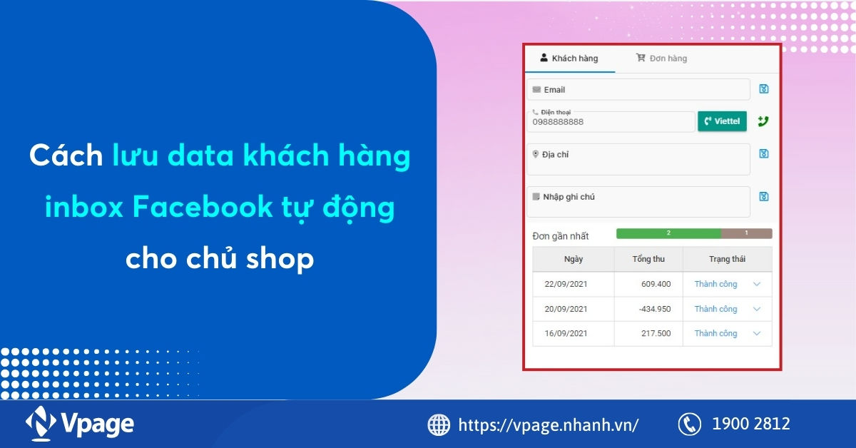 Cách lưu data khách hàng inbox Facebook tự động cho chủ shop