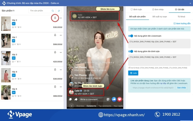 Bước 4: Sau khi kết nối thành công, màn hình hiển thị màn hình live trên Facebook