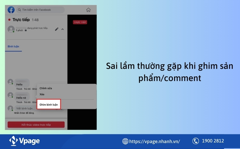 Sai lầm thường gặp khi ghim sản phẩm/comment