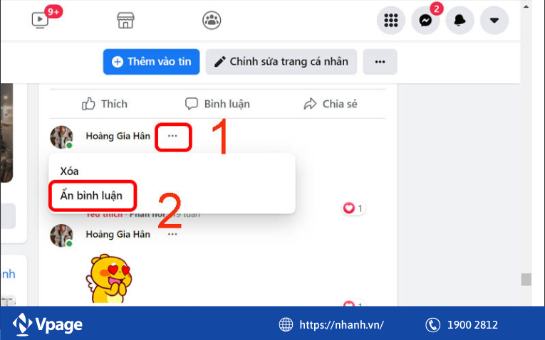 Ẩn bình luận Facebook