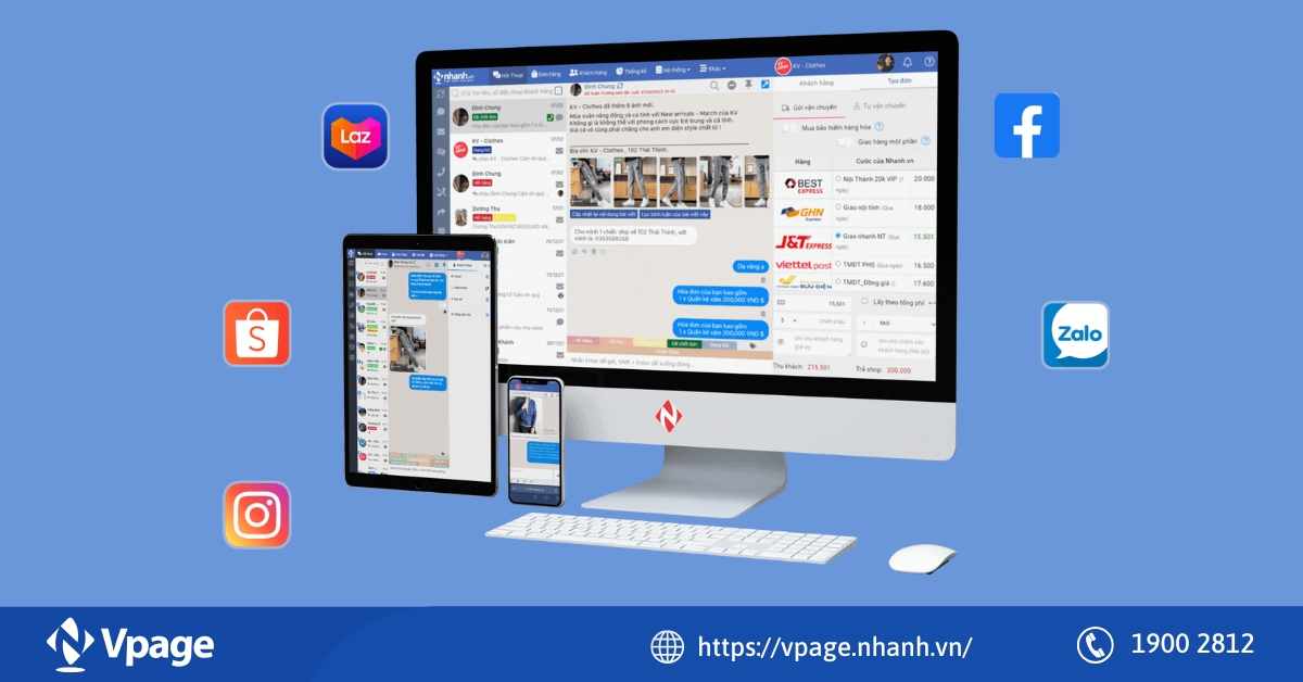 Các nền tảng có thể được đồng bộ tin nhắn trên Vpage