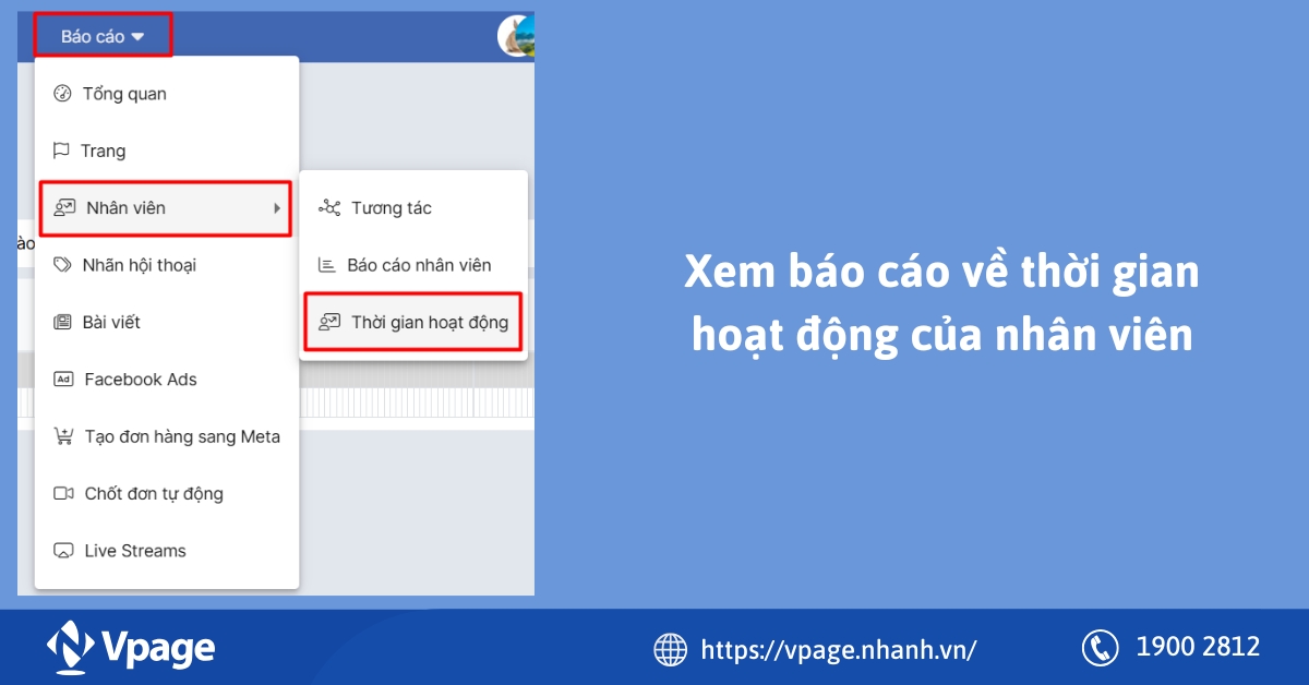 Có thể xem báo cáo về thời gian hoạt động của nhân viên trên phần mềm