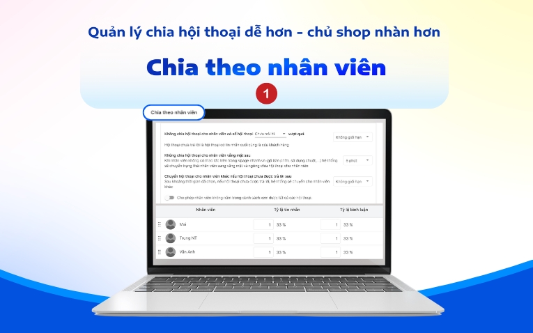 Tính năng chia hội thoại theo nhân viên
