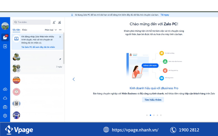 Tài khoản Zalo trên PC
