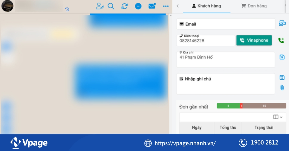 Vpage có thể lưu lại thông tin khách hàng khi nhân viên nghỉ việc