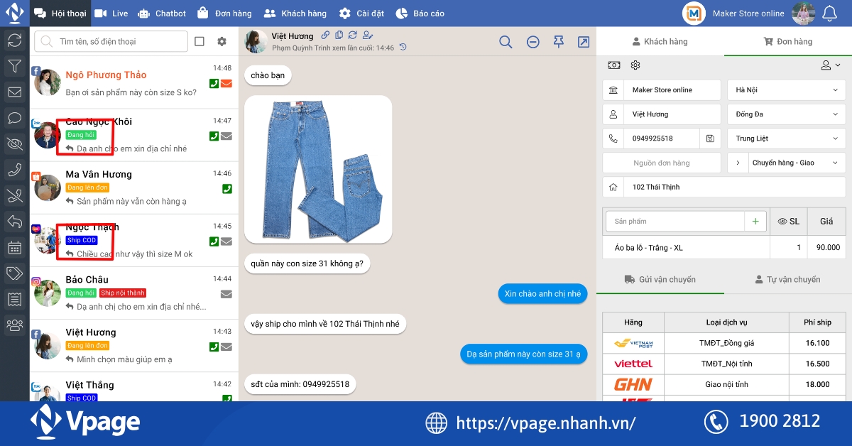 Các hội thoại Zalo đã được gán nhãn