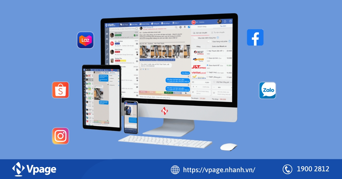 Phần mềm quản lý chat đa kênh Vpage có thể hỗ trợ người bán đồng bộ hàng chục tài khoản Zalo trên cùng một giao diện