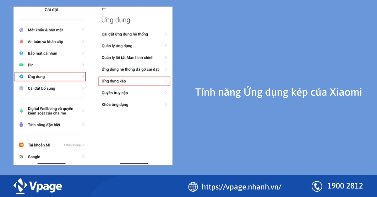 Tính năng Ứng dụng kép của Xiaomi