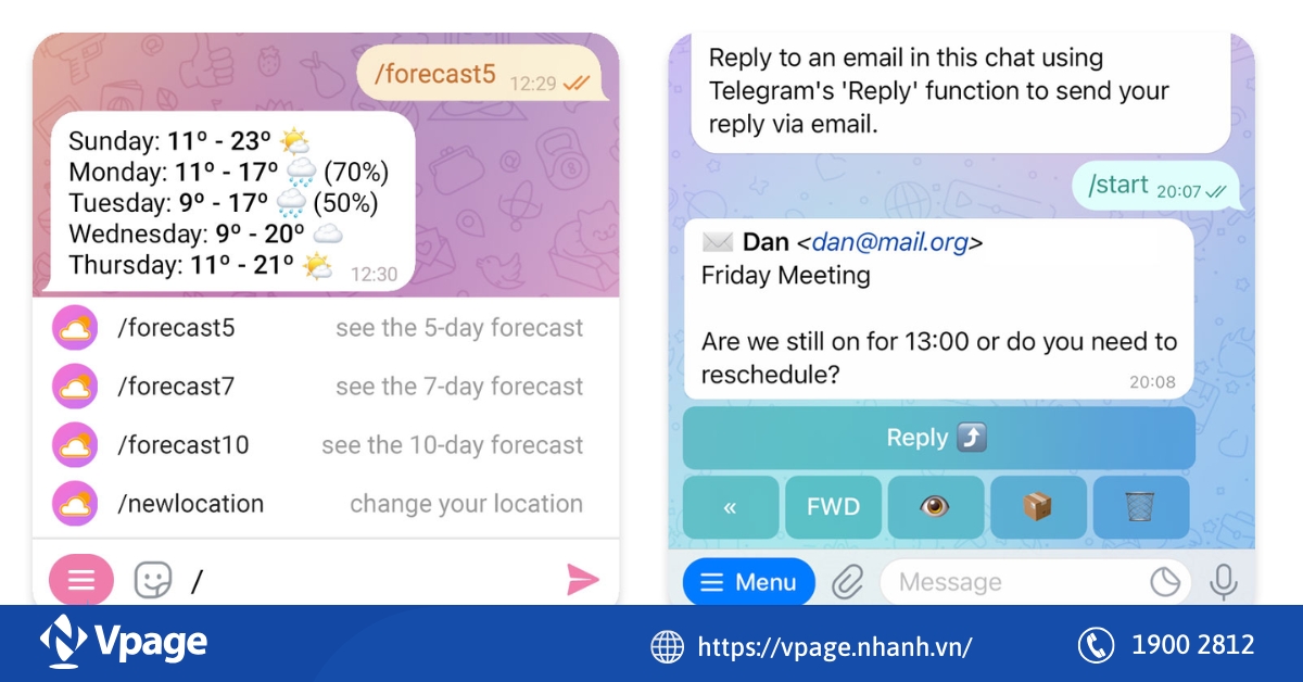 Bot Telegram dự báo thời tiết 