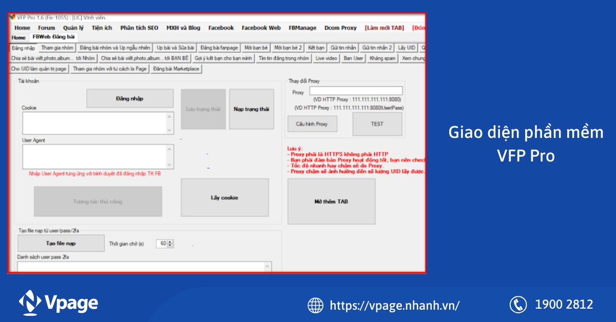 Giao diện phần mềm VFP Pro 