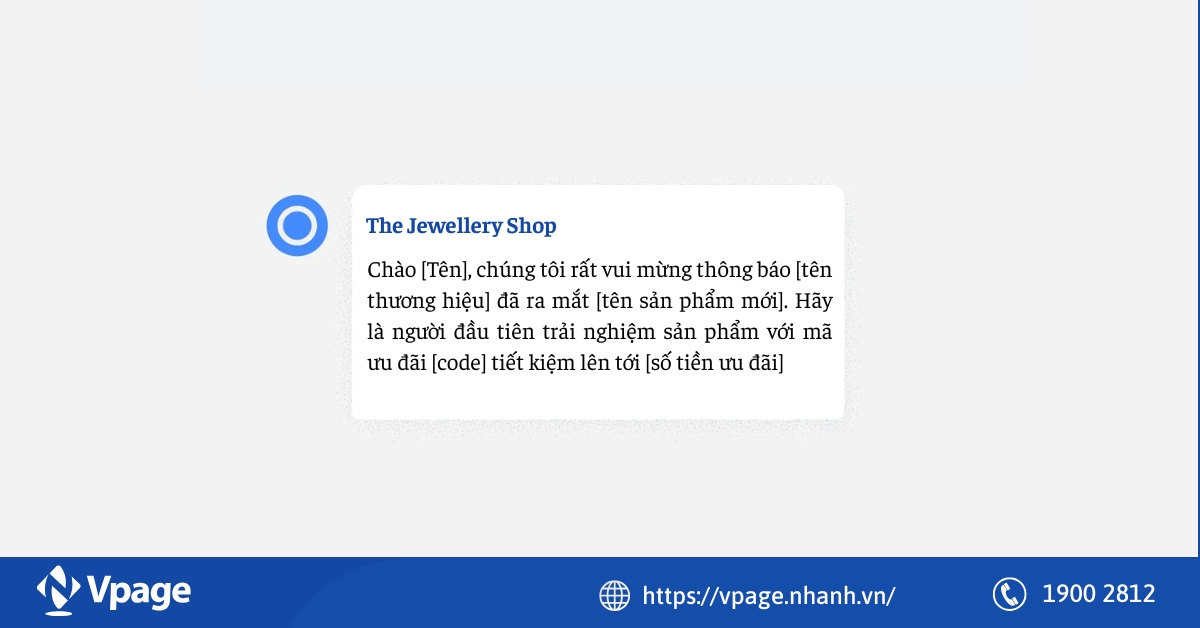 Tin nhắn thông báo sản phẩm mới ra mắt
