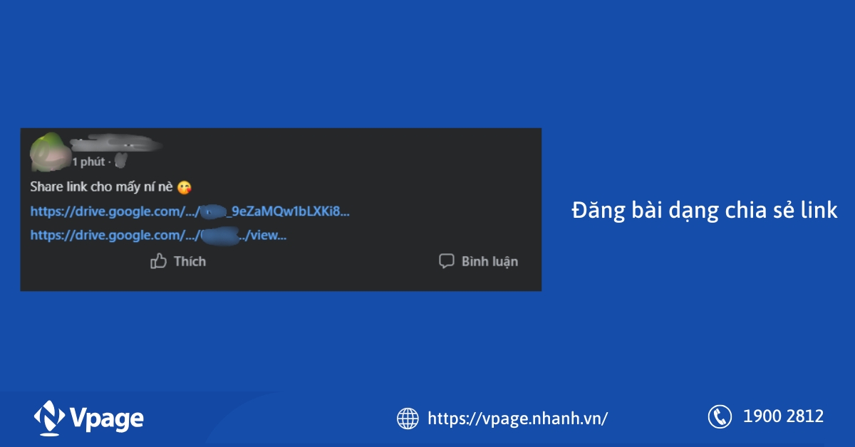 Đăng bài dạng chia sẻ link