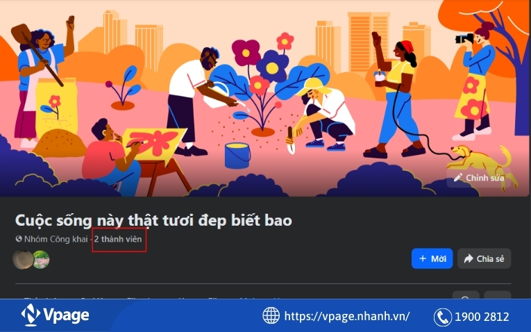 nhNhấn vào phần số thành viên của Group 