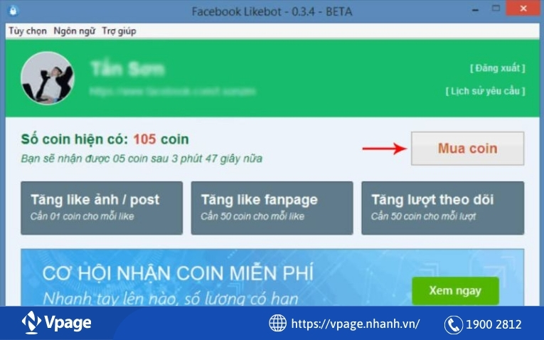 Phần mềm tăng like Likebot Tool