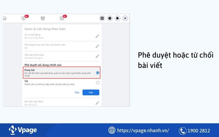 Phê duyệt hoặc từ chối bài viết
