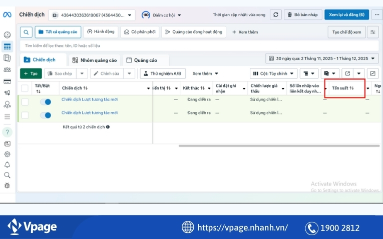 Ad Frequency - Tần suất hiển thị