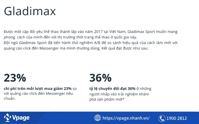 Hiệu quả của doanh nghiệp sau khi tối đa hóa khách hàng mục tiêu qua tin nhắn qua Vpage