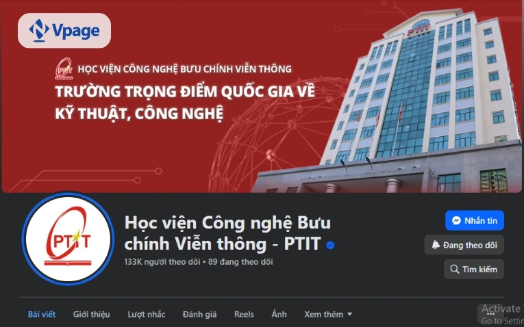Một Fanpage có tích xanh