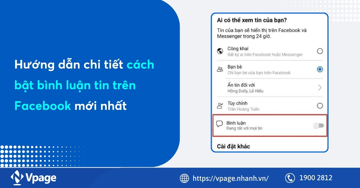 Hướng dẫn chi tiết cách bật bình luận tin trên Facebook mới nhất