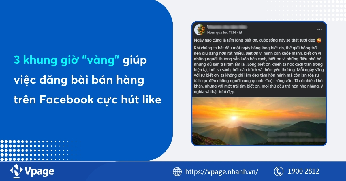 3 khung giờ "vàng" giúp việc đăng bài bán hàng trên Facebook cực hút like