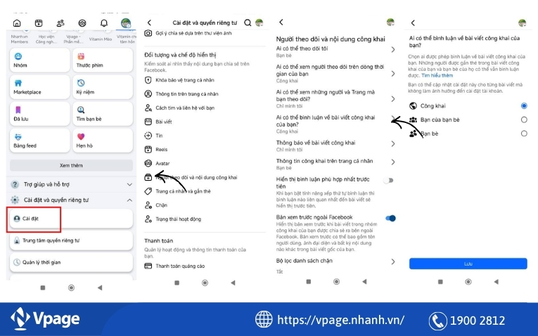 Cài đặt ẩn comment Facebook trên điện thoại