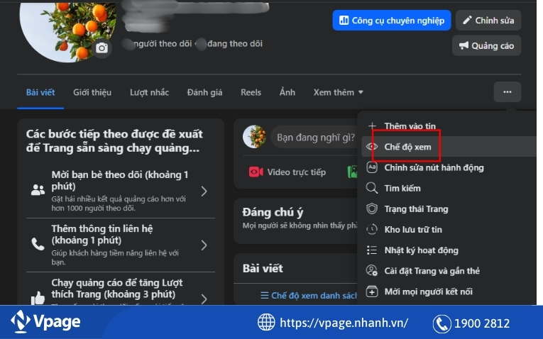Chọn chế độ xem để xem nút hành động bạn đã thêm vào