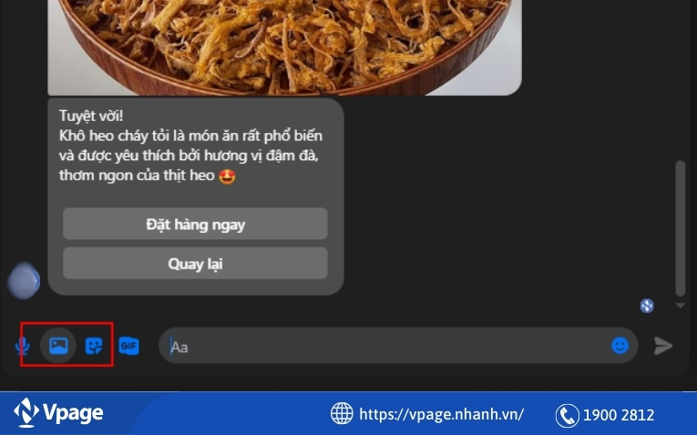 Gửi file đính kèm trên Messenger