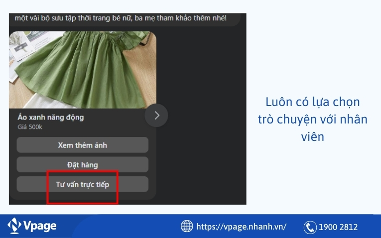 Luôn có tùy chọn "Trò chuyện với nhân viên"