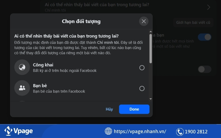 Nhấn vào đối tượng mà bạn muốn đặt thành đối tượng mặc định