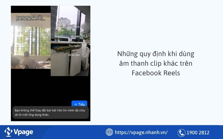Những quy định khi dùng âm thanh clip khác trên Facebook Reels