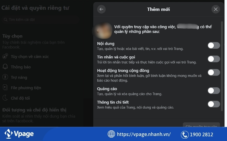 Thiết lập vai trò trên trang