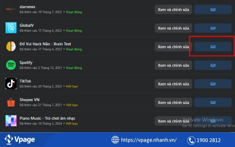 Xoá bớt các app đã liên kết với Facebook của bạn