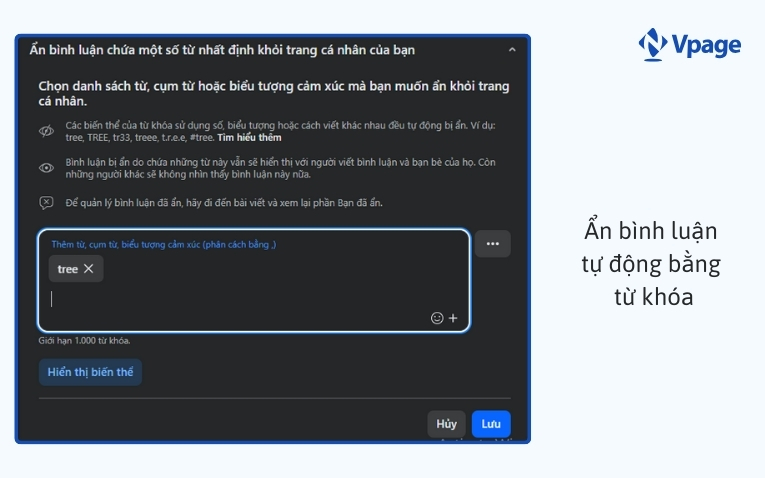 Ẩn bình luận tự động bằng từ khóa
