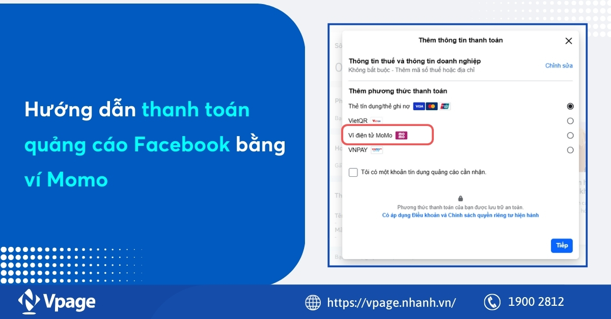 Hướng dẫn thanh toán quảng cáo Facebook bằng ví Momo