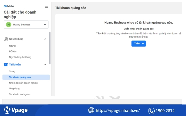Tài khoản quảng cáo doanh nghiệp