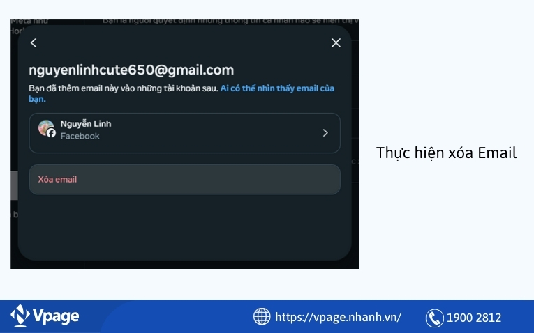 Thực hiện xóa Email