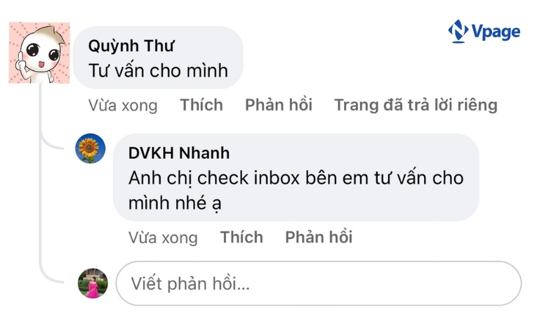  Tự động trả lời bằng 1 bình luận trên Vpage