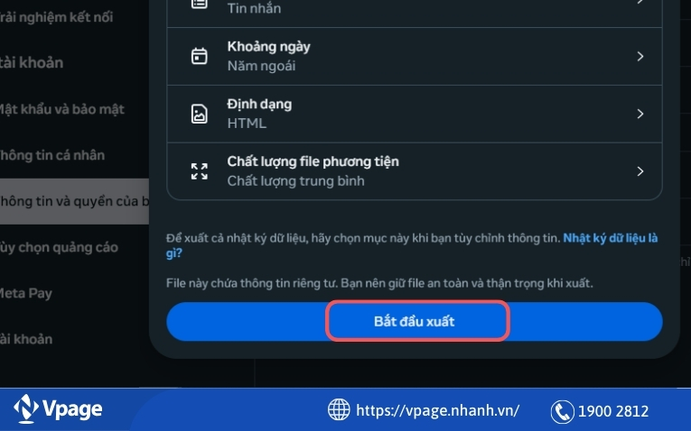 Chọn Bắt đầu xuất