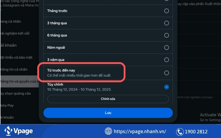 Chọn Khoảng ngày