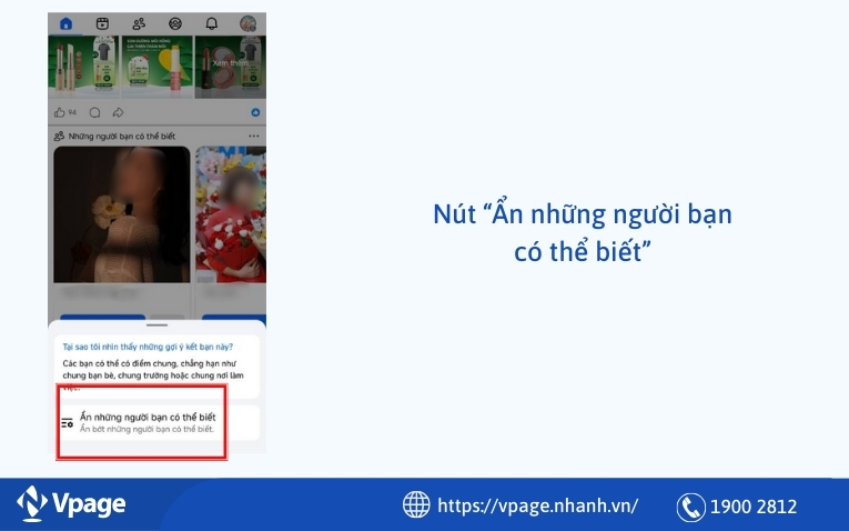 Nút “Ẩn những người bạn có thể biết”