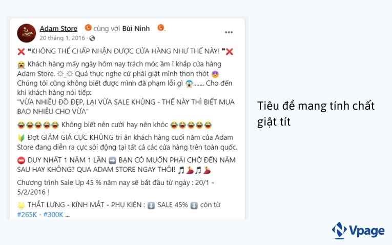 Tiêu đề bán hàng tiếp thị mang tính giật tít